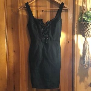 Lace Up Body Con Dress